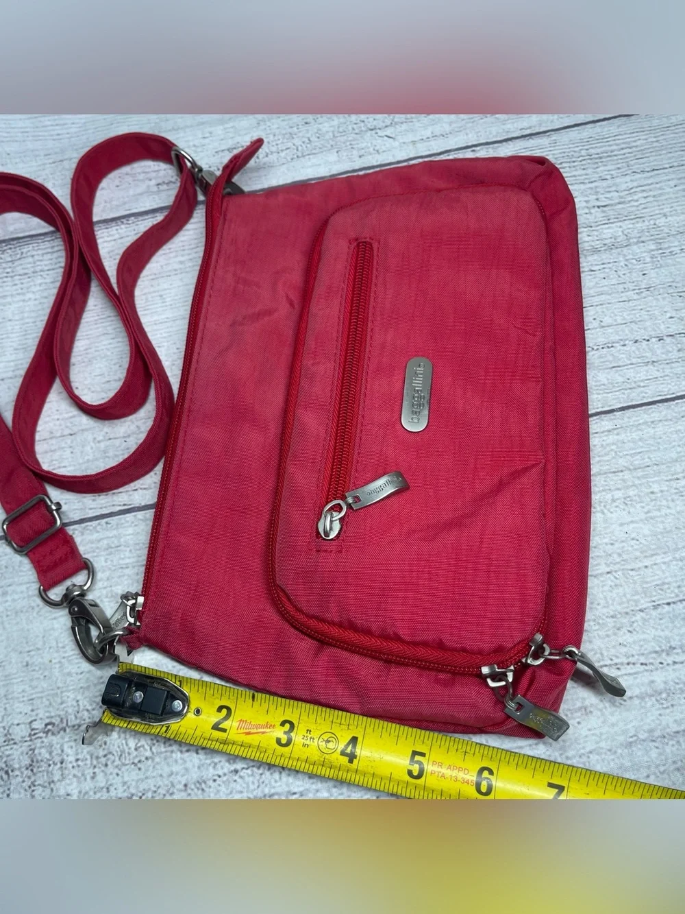 Baggallini Red Nylon Travel Crossbody Organizer Small Crossbody Travel Ba
